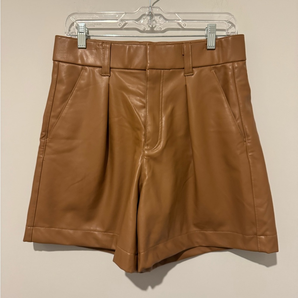 Abercrombie & Fitch High Waist Brown Leather Shorts